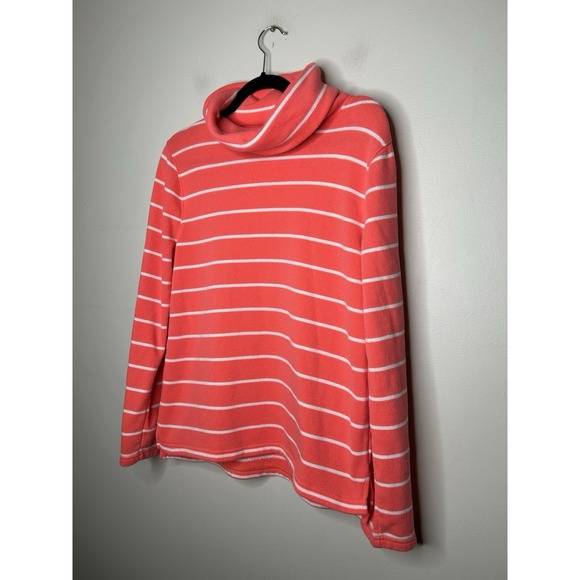 J. Crew Orange & White Stripe Pullover Sweatshirt Super Soft Women's Size Medium - Picture 3 of 10